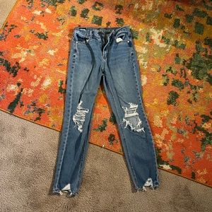 American Eagle distressed mom jeans